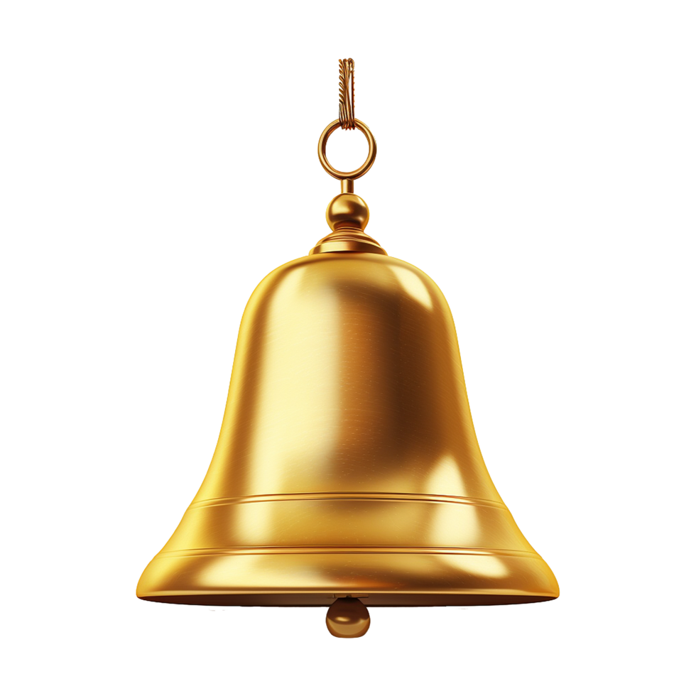 AI generated 3d bell isolated on transparent background png