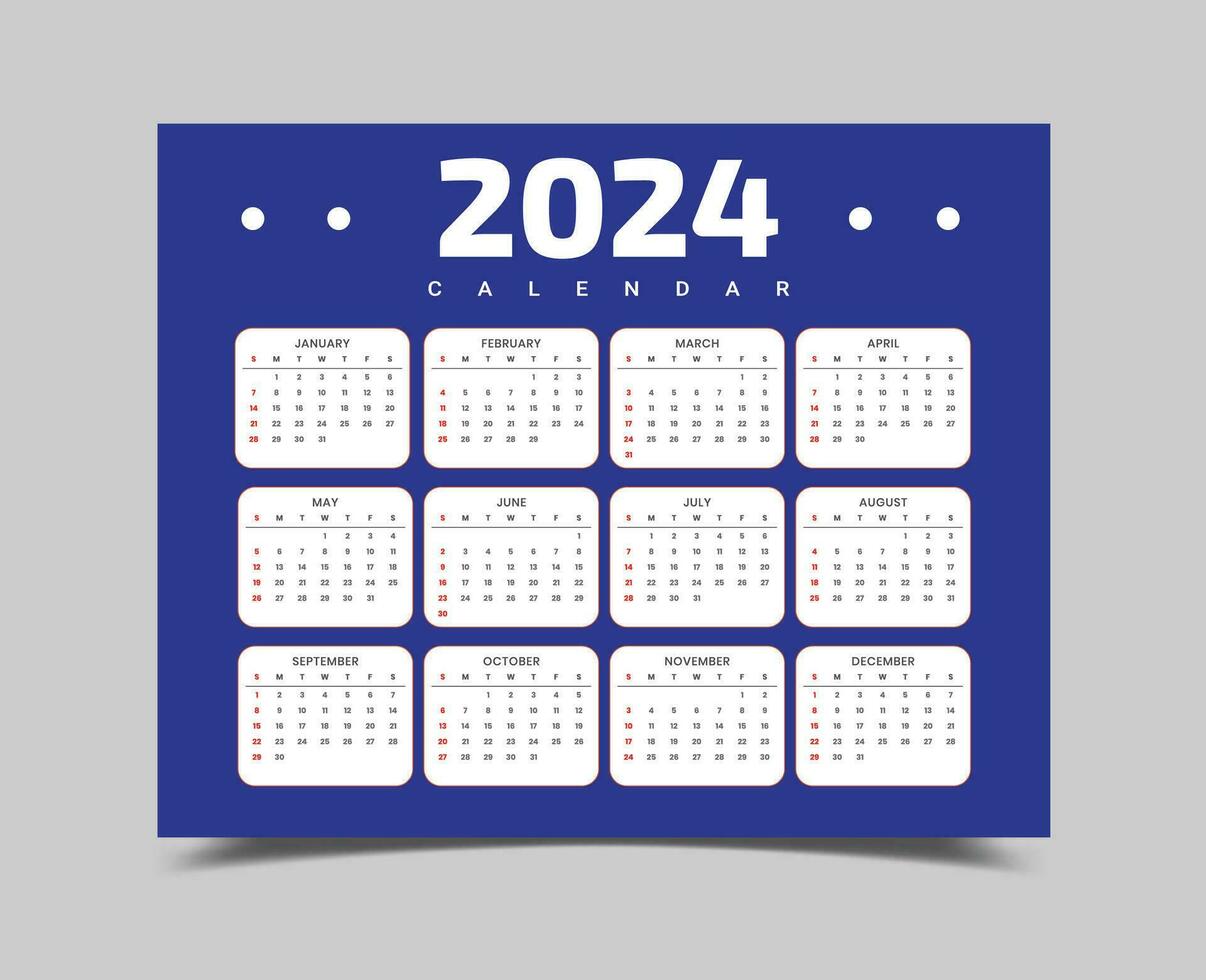2024 Calendar I 2024 Calendar for Office vector
