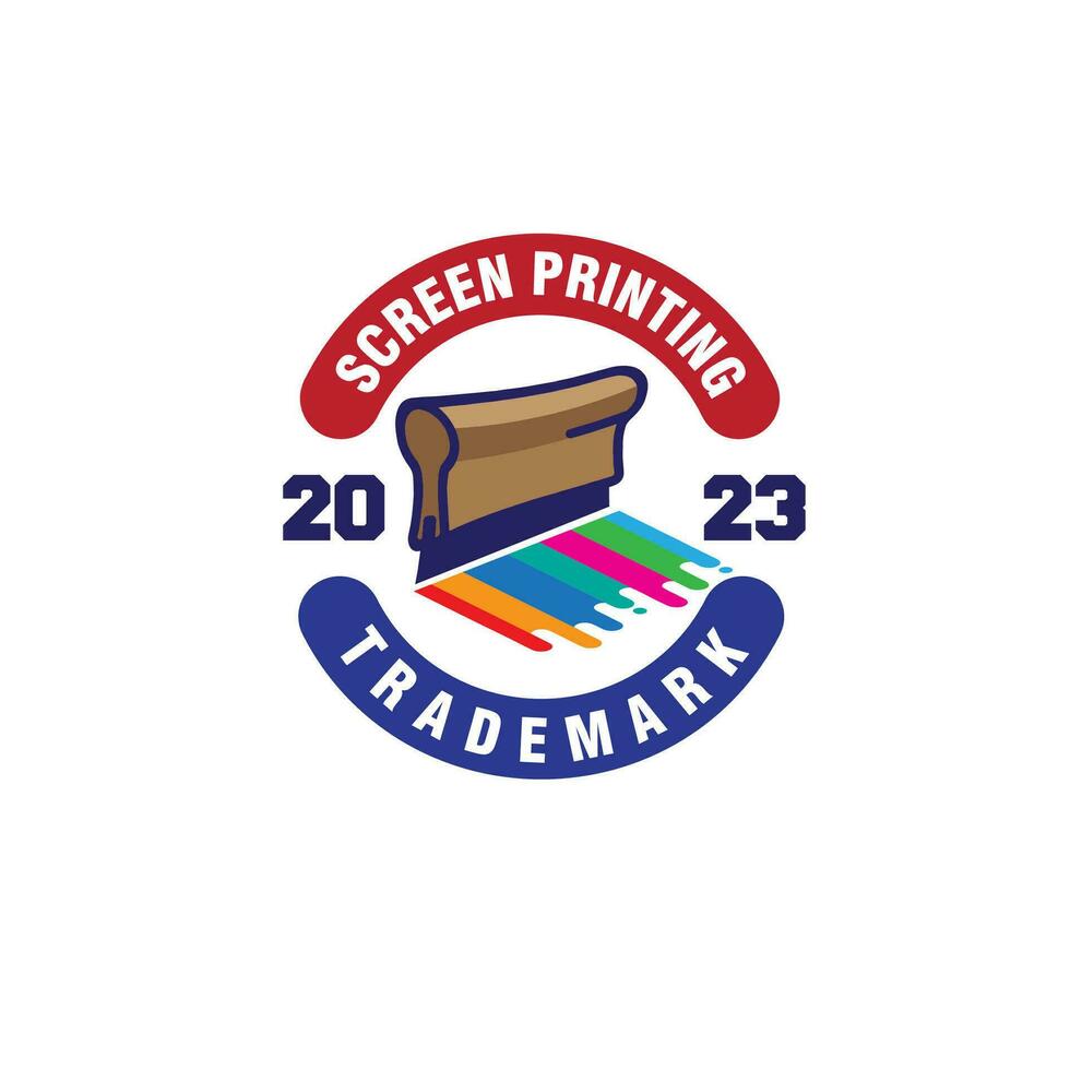 screen printing color full logo design vector template