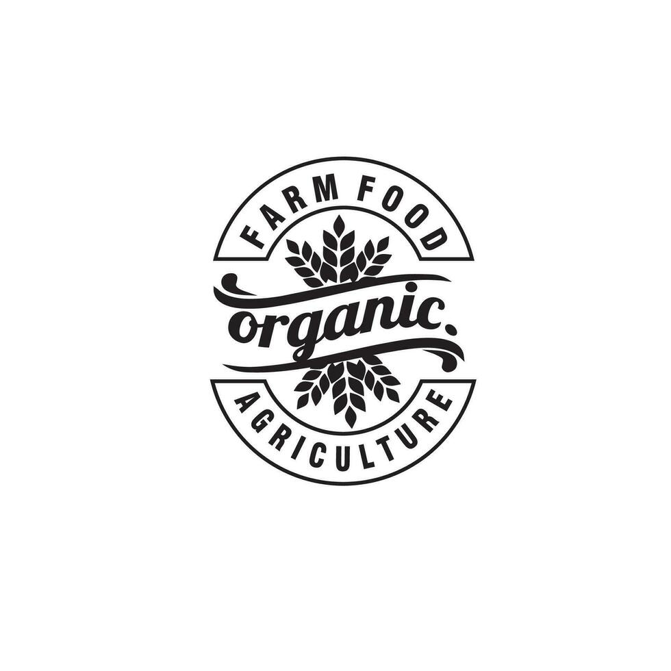 farm agriculture label stamp logo design vector template