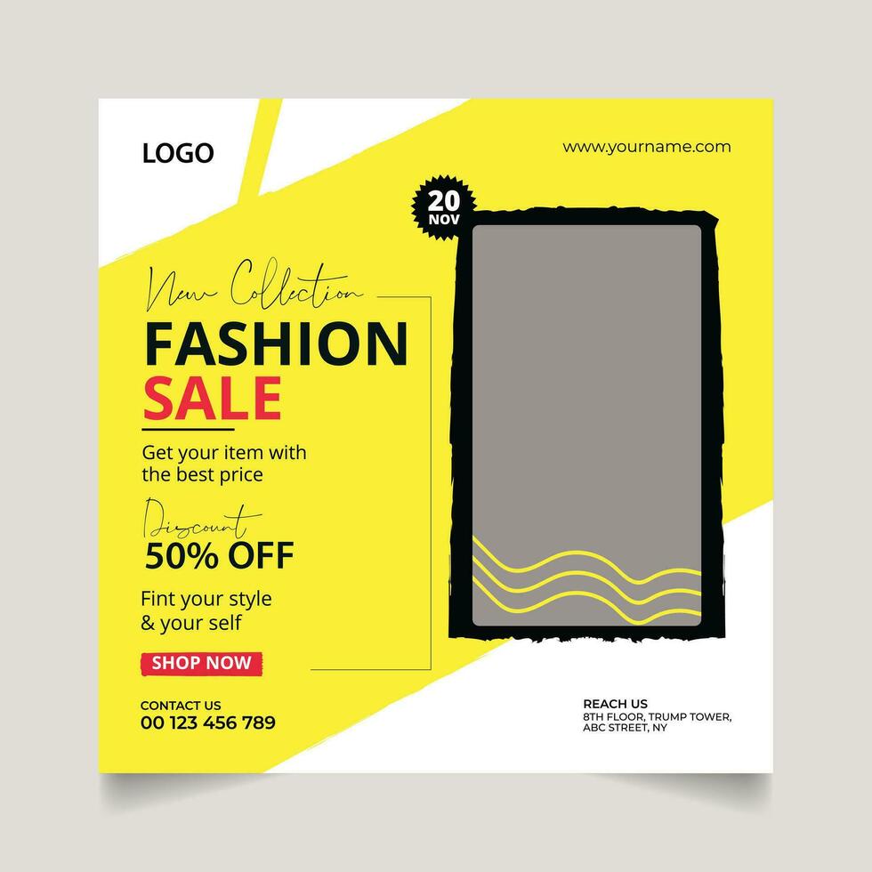 Social media post template for a fashion sale Vector