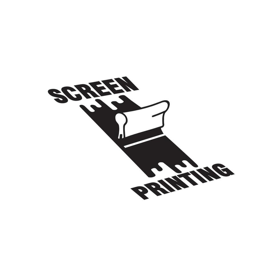 silk screen printing squeegee logo design vector template illustration