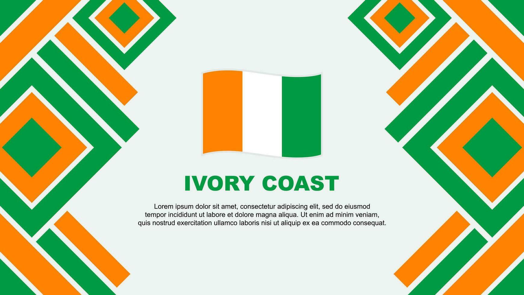 Ivory Coast Flag Abstract Background Design Template. Ivory Coast Independence Day Banner Wallpaper Vector Illustration. Ivory Coast