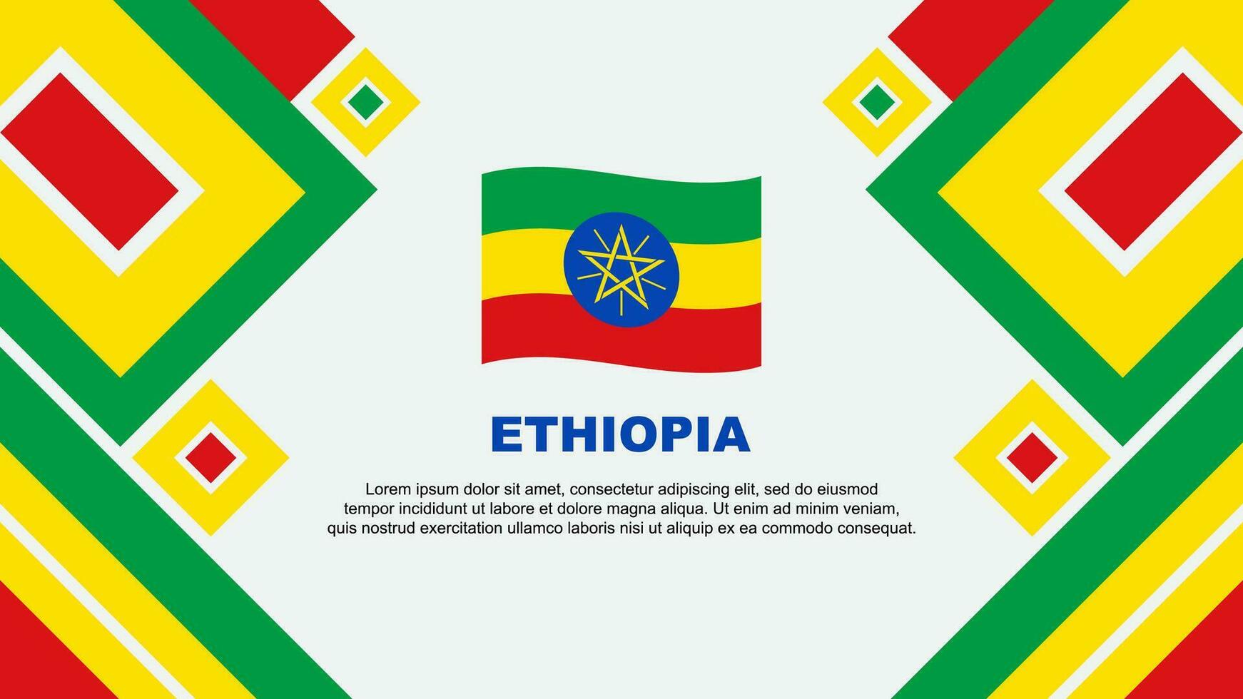 Ethiopia Flag Abstract Background Design Template. Ethiopia Independence Day Banner Wallpaper Vector Illustration. Ethiopia Cartoon