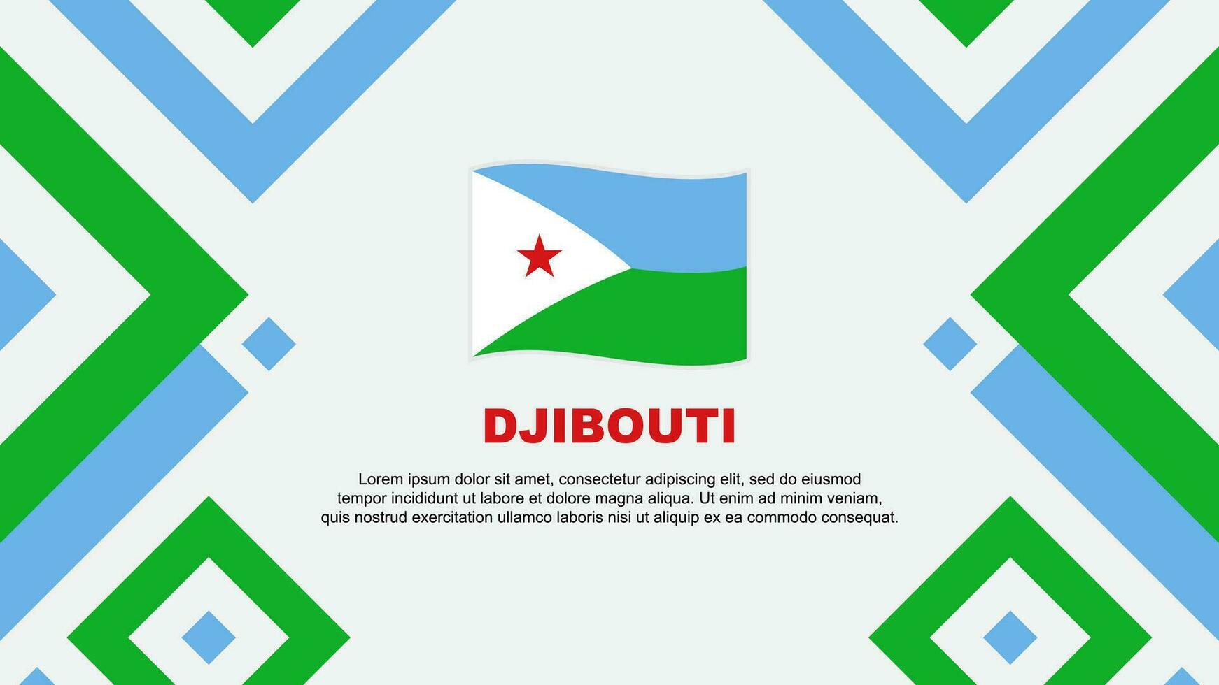 Djibouti Flag Abstract Background Design Template. Djibouti Independence Day Banner Wallpaper Vector Illustration. Djibouti Template