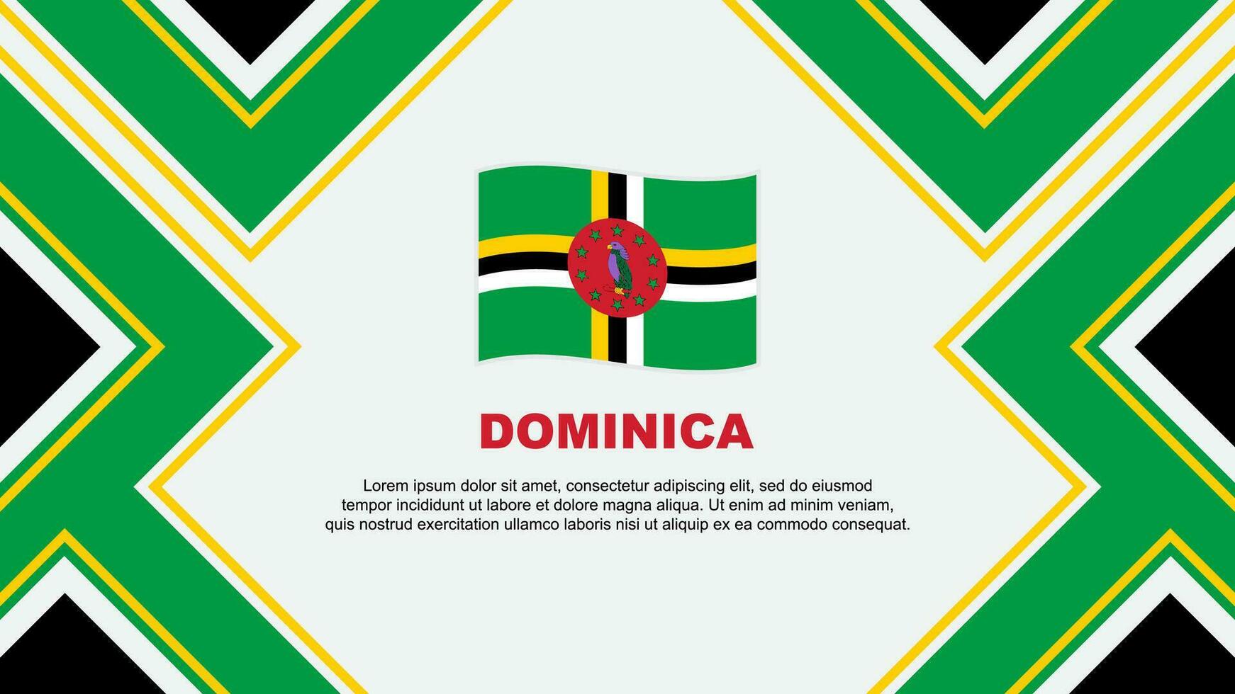 Dominica Flag Abstract Background Design Template. Dominica Independence Day Banner Wallpaper Vector Illustration. Dominica Vector