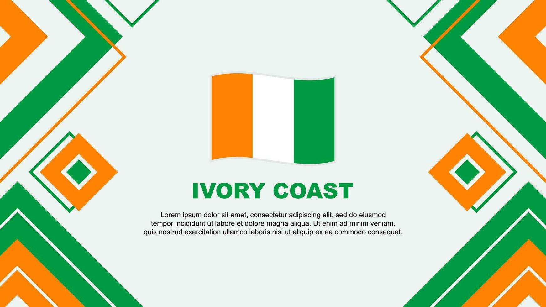 Ivory Coast Flag Abstract Background Design Template. Ivory Coast Independence Day Banner Wallpaper Vector Illustration. Ivory Coast Background