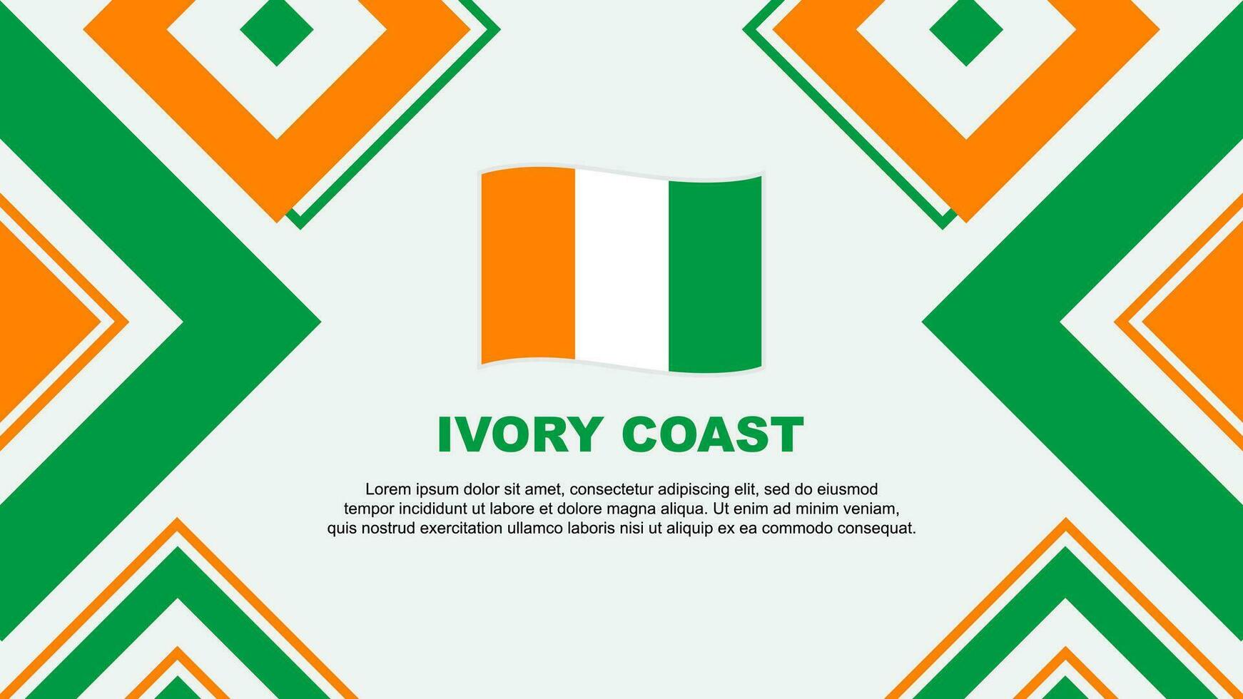 Ivory Coast Flag Abstract Background Design Template. Ivory Coast Independence Day Banner Wallpaper Vector Illustration. Ivory Coast Independence Day