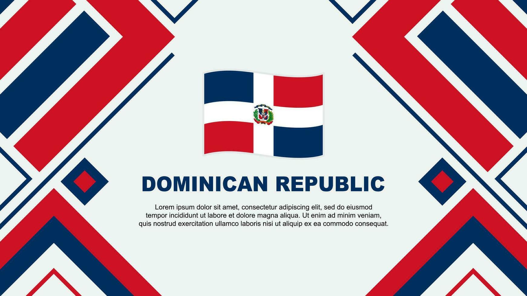 Dominican Republic Flag Abstract Background Design Template. Dominican Republic Independence Day Banner Wallpaper Vector Illustration. Dominican Republic Flag