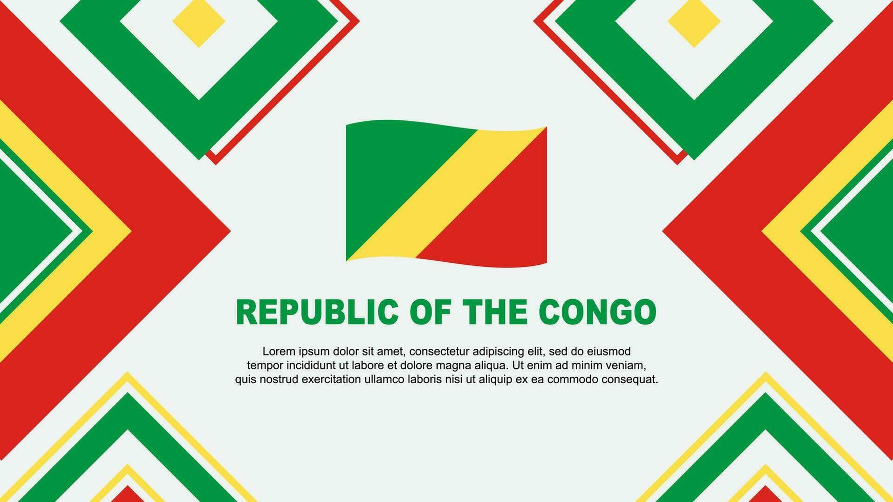 Republic Of The Congo Flag Abstract Background Design Template. Republic Of The Congo Independence Day Banner Wallpaper Vector Illustration. Republic Of The Congo Independence Day