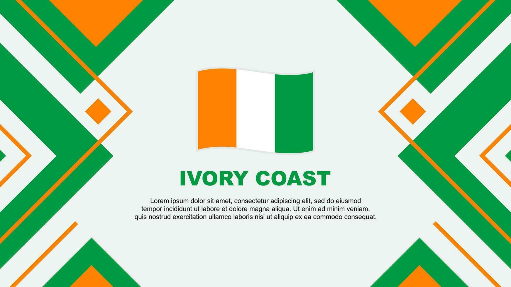Ivory Coast Flag Abstract Background Design Template. Ivory Coast Independence Day Banner Wallpaper Vector Illustration. Ivory Coast Illustration