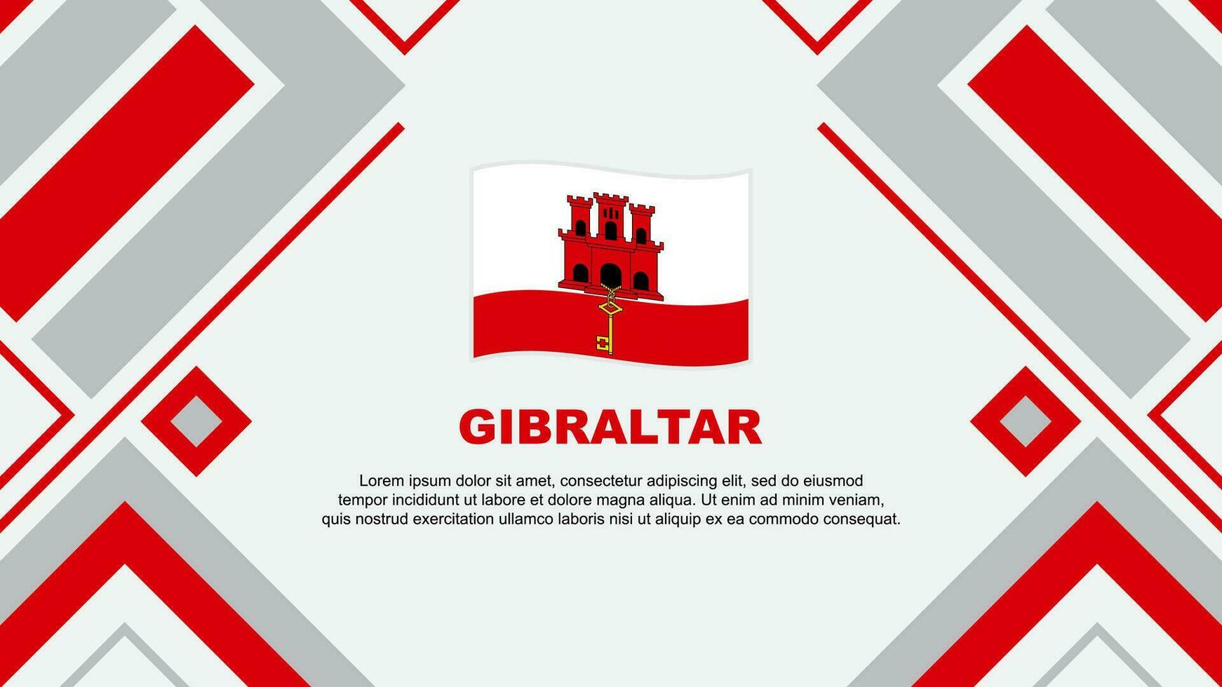 Gibraltar Flag Abstract Background Design Template. Gibraltar Independence Day Banner Wallpaper Vector Illustration. Gibraltar Flag