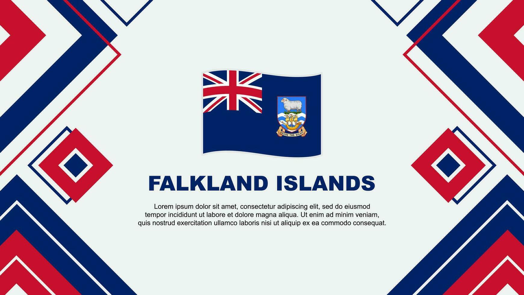 Falkland Islands Flag Abstract Background Design Template. Falkland Islands Independence Day Banner Wallpaper Vector Illustration. Falkland Islands Background