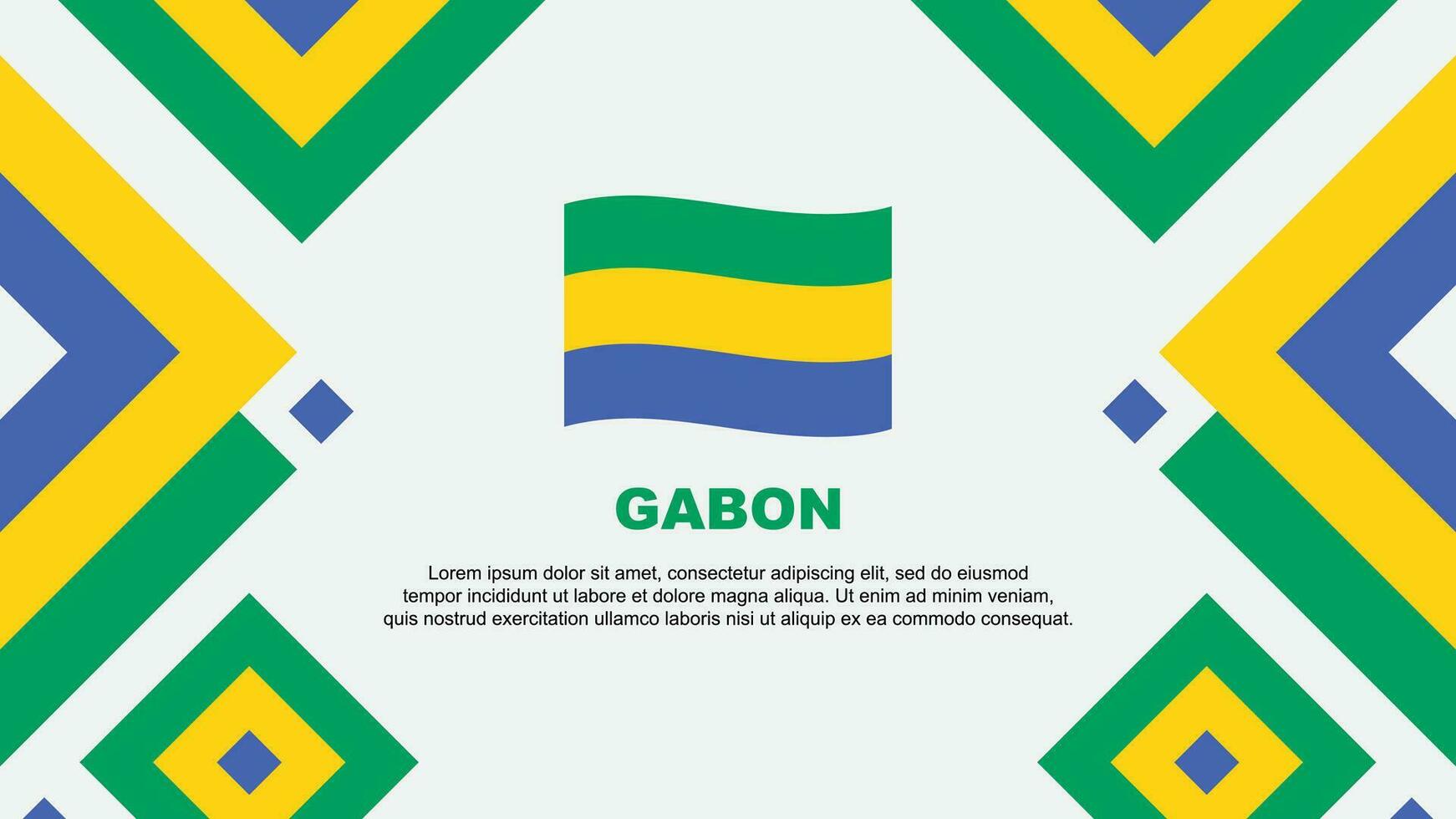 Gabon Flag Abstract Background Design Template. Gabon Independence Day Banner Wallpaper Vector Illustration. Gabon Template