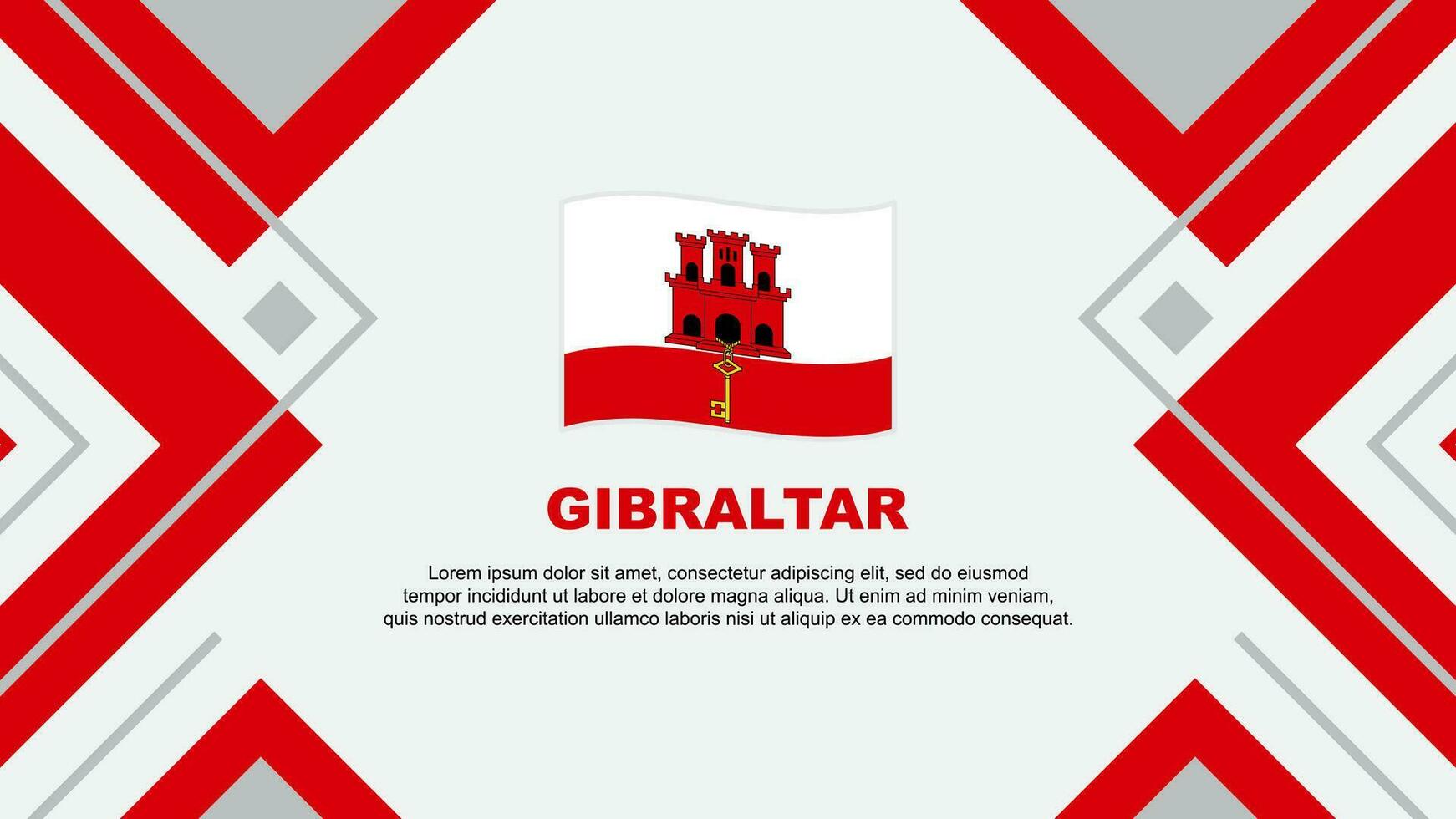 Gibraltar Flag Abstract Background Design Template. Gibraltar Independence Day Banner Wallpaper Vector Illustration. Gibraltar Illustration