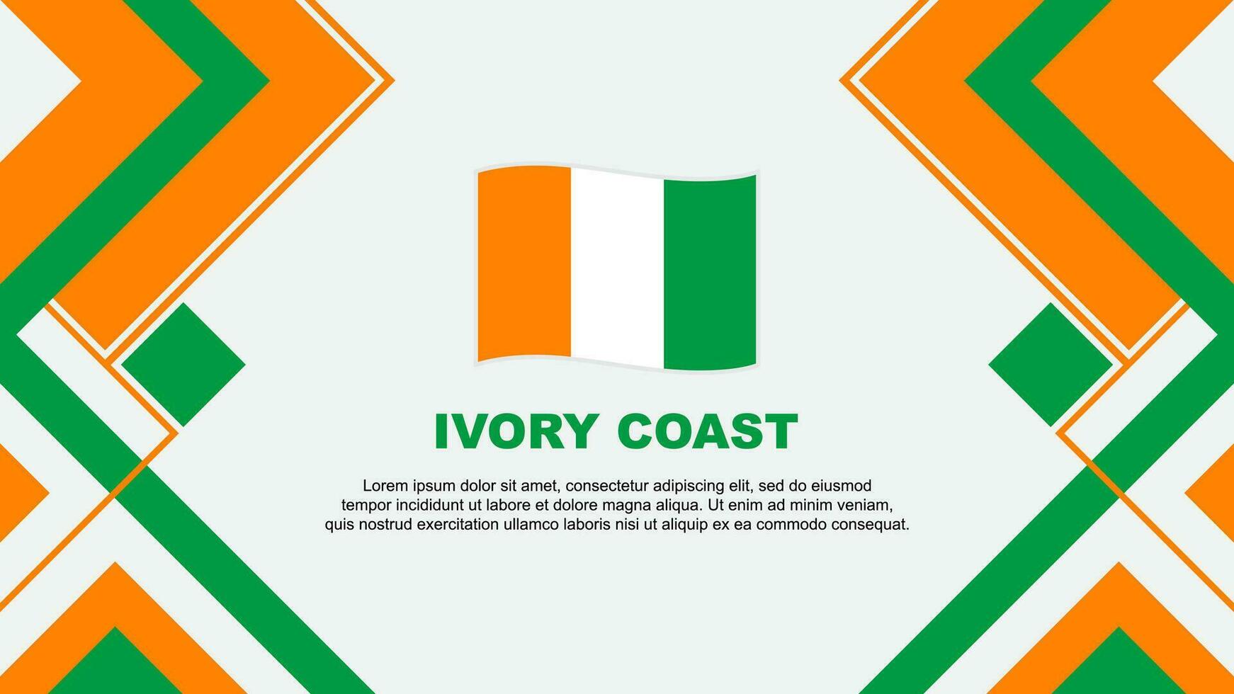 Ivory Coast Flag Abstract Background Design Template. Ivory Coast Independence Day Banner Wallpaper Vector Illustration. Ivory Coast Banner