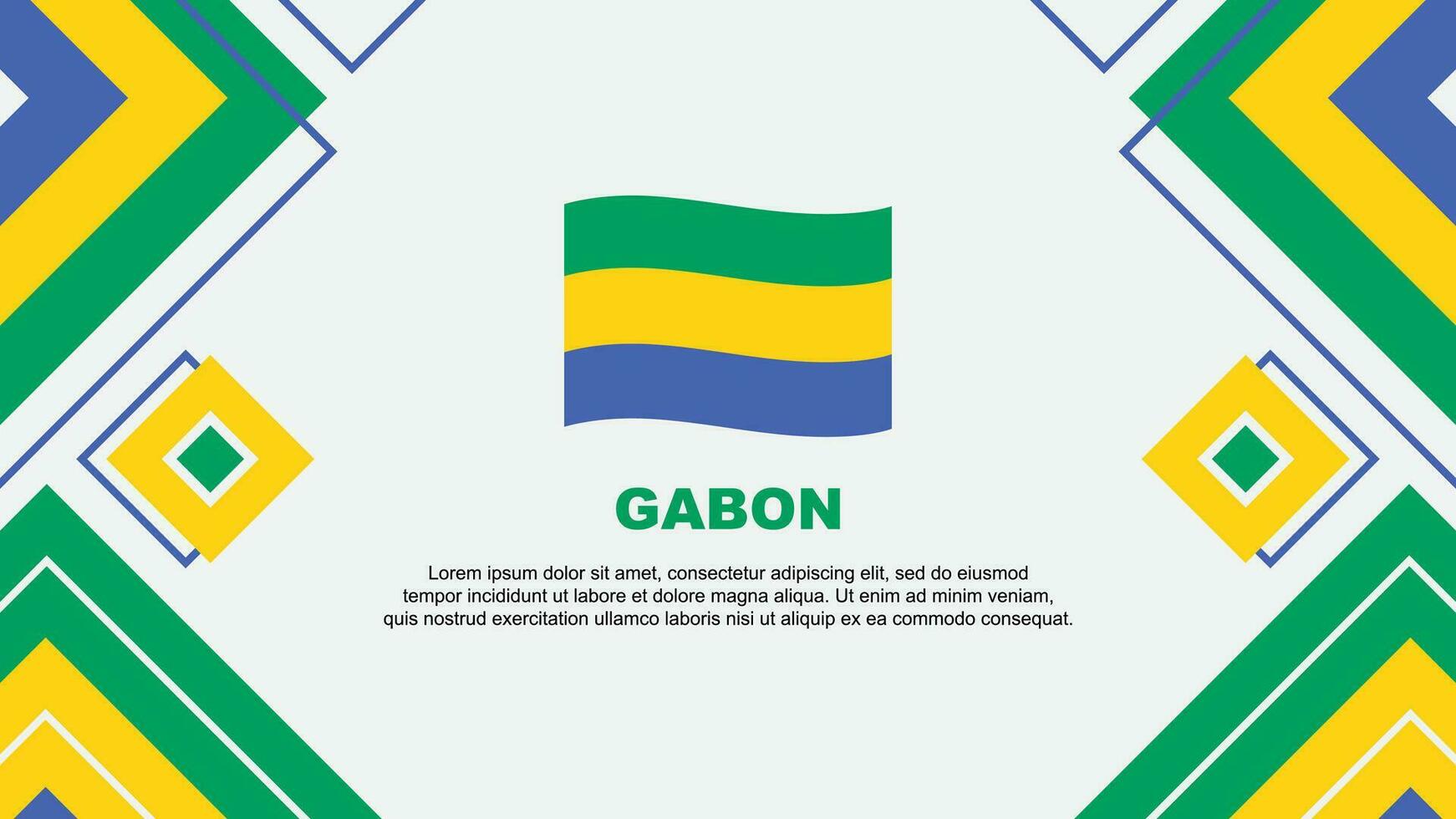Gabon Flag Abstract Background Design Template. Gabon Independence Day Banner Wallpaper Vector Illustration. Gabon Background