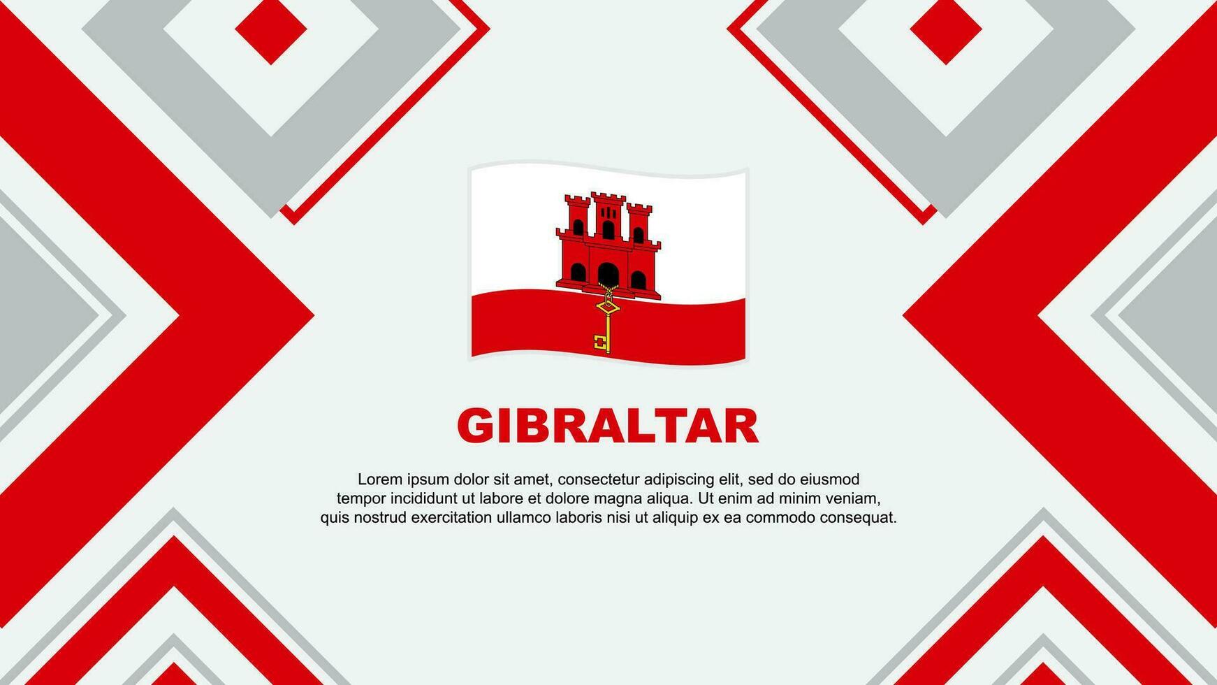 Gibraltar Flag Abstract Background Design Template. Gibraltar Independence Day Banner Wallpaper Vector Illustration. Gibraltar Independence Day