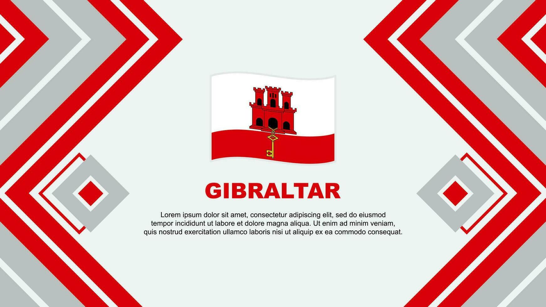 Gibraltar Flag Abstract Background Design Template. Gibraltar Independence Day Banner Wallpaper Vector Illustration. Gibraltar Design