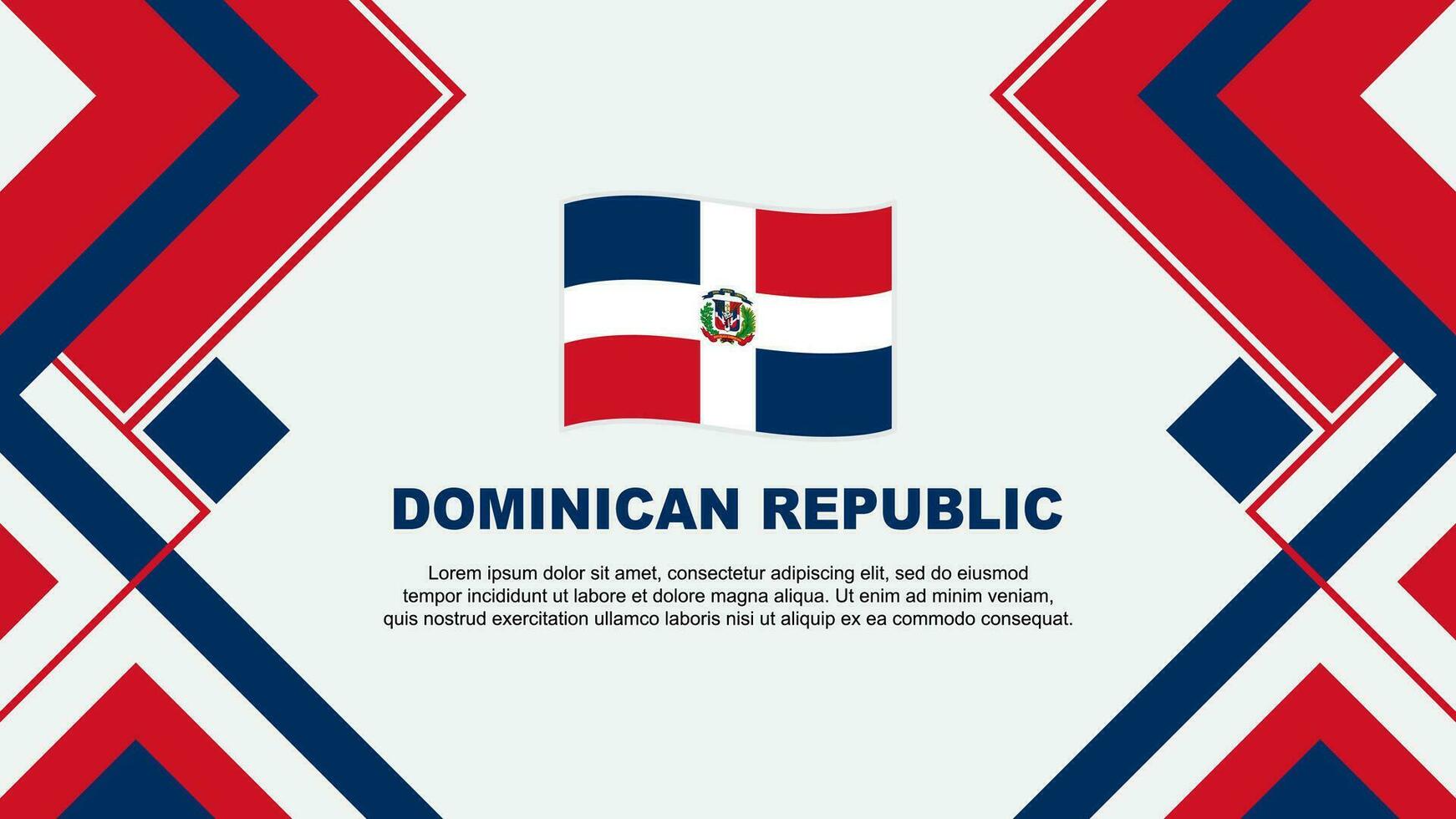 Dominican Republic Flag Abstract Background Design Template. Dominican Republic Independence Day Banner Wallpaper Vector Illustration. Dominican Republic Banner