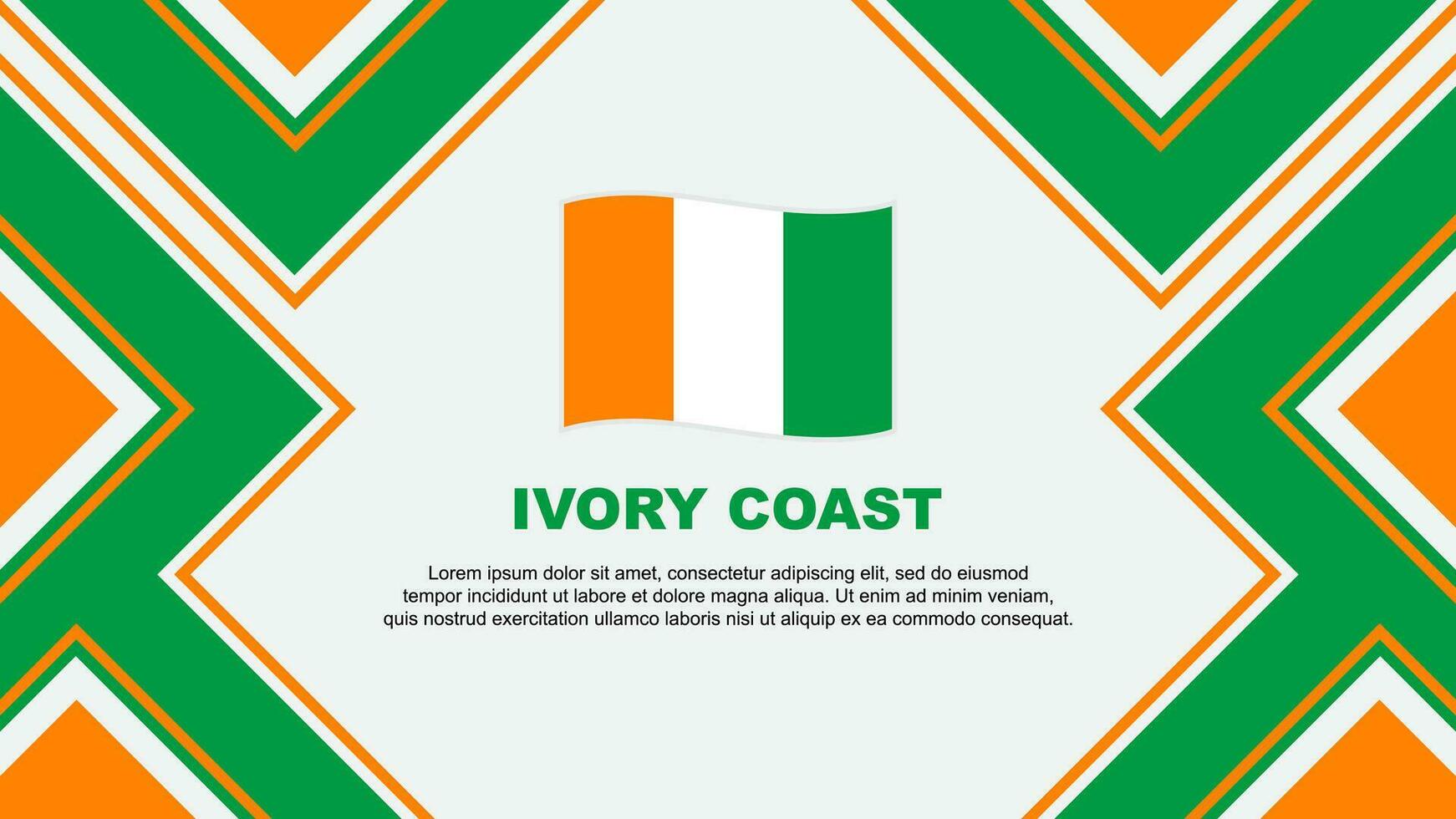 Ivory Coast Flag Abstract Background Design Template. Ivory Coast Independence Day Banner Wallpaper Vector Illustration. Ivory Coast Vector