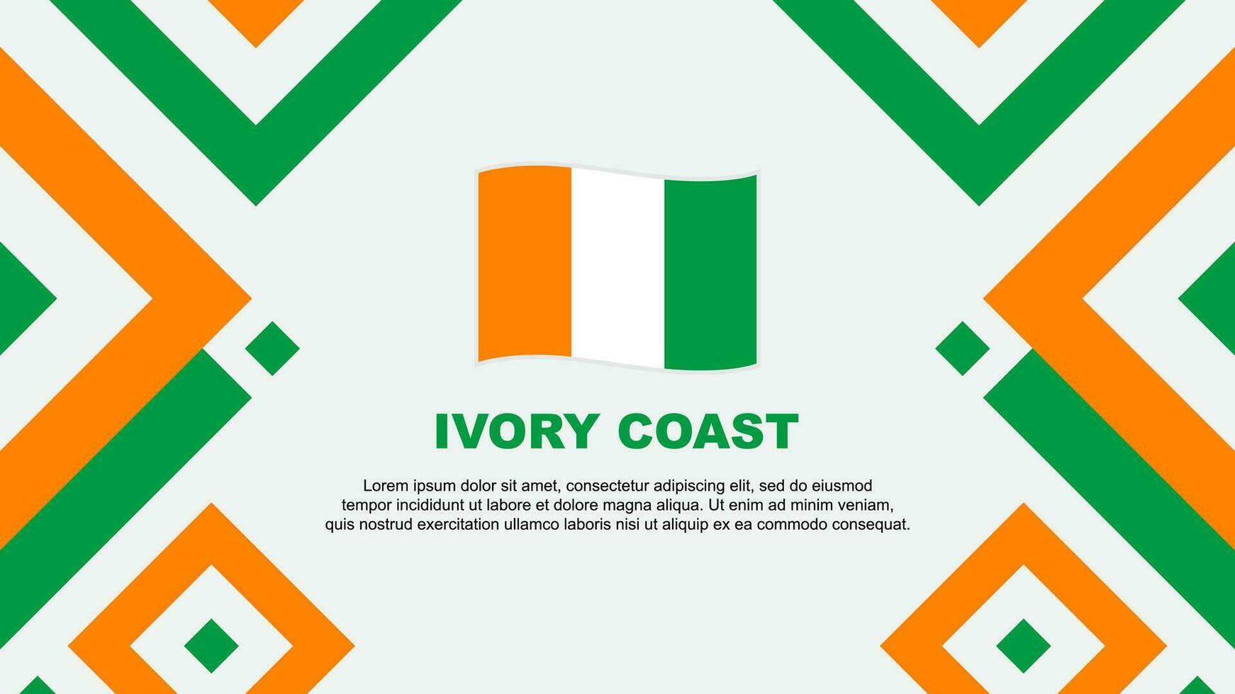 Ivory Coast Flag Abstract Background Design Template. Ivory Coast Independence Day Banner Wallpaper Vector Illustration. Ivory Coast Template