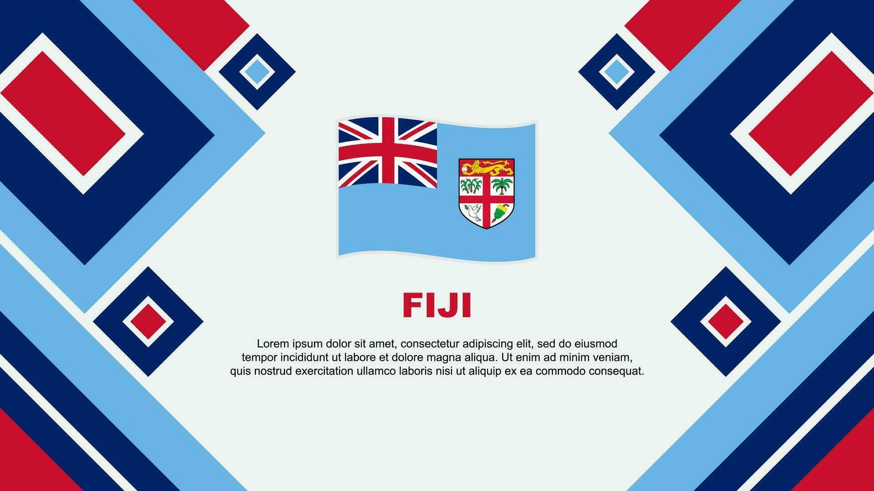 Fiji Flag Abstract Background Design Template. Fiji Independence Day Banner Wallpaper Vector Illustration. Fiji Cartoon