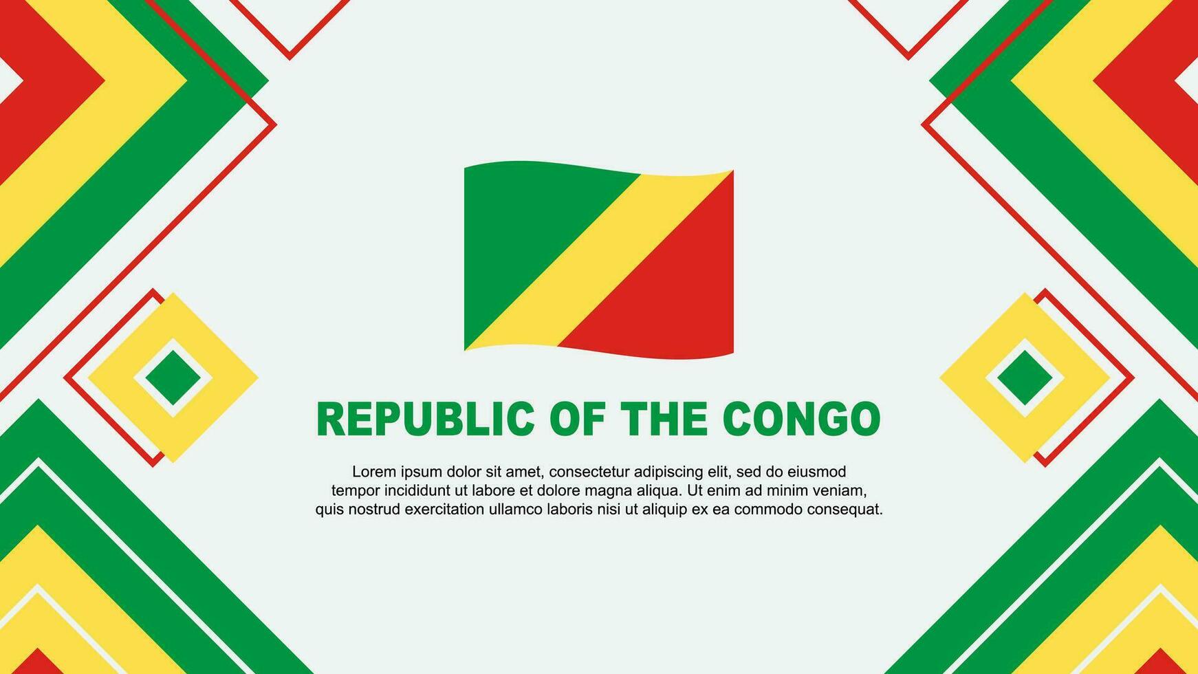 Republic Of The Congo Flag Abstract Background Design Template. Republic Of The Congo Independence Day Banner Wallpaper Vector Illustration. Republic Of The Congo Background