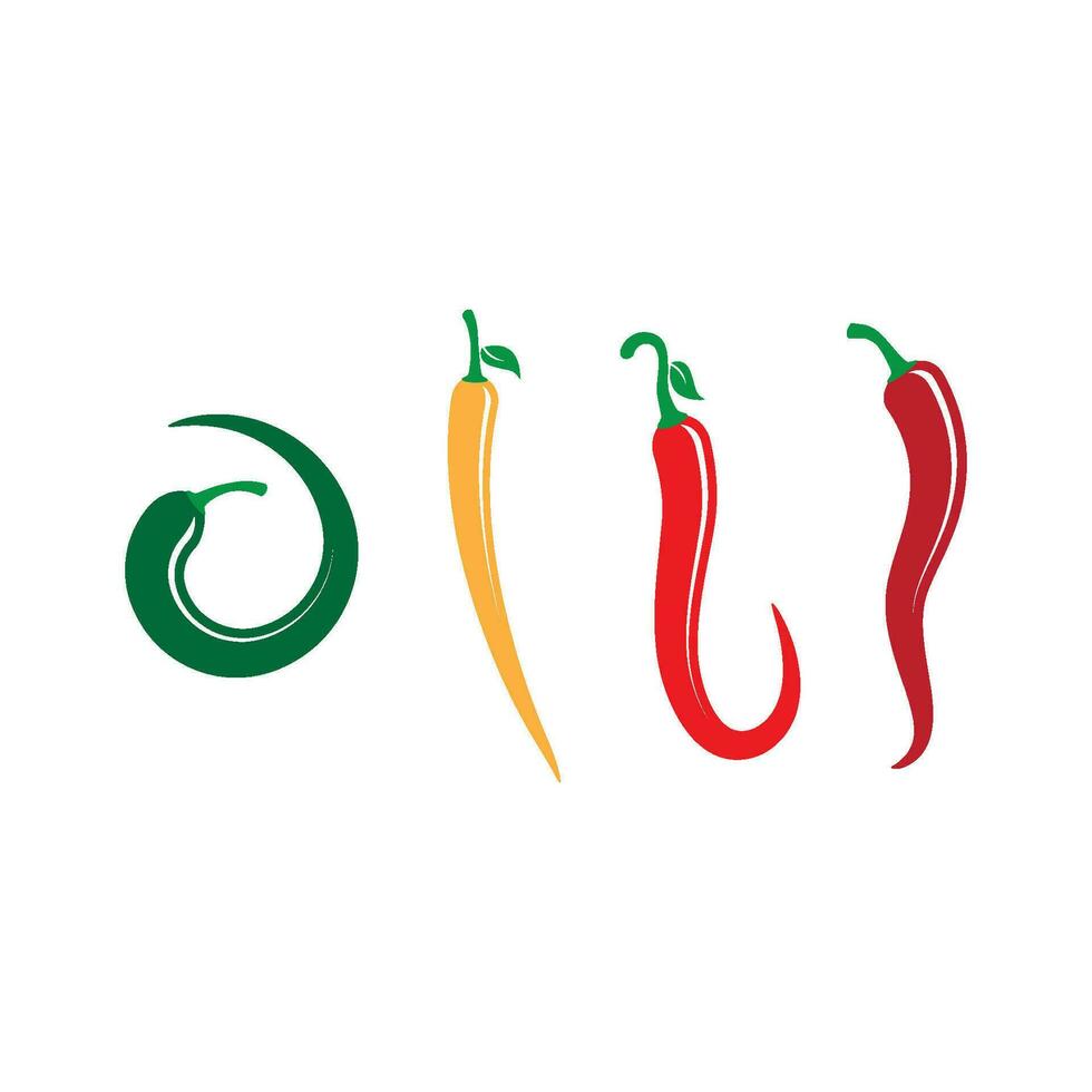 Red hot natural chili icon vector Illustration