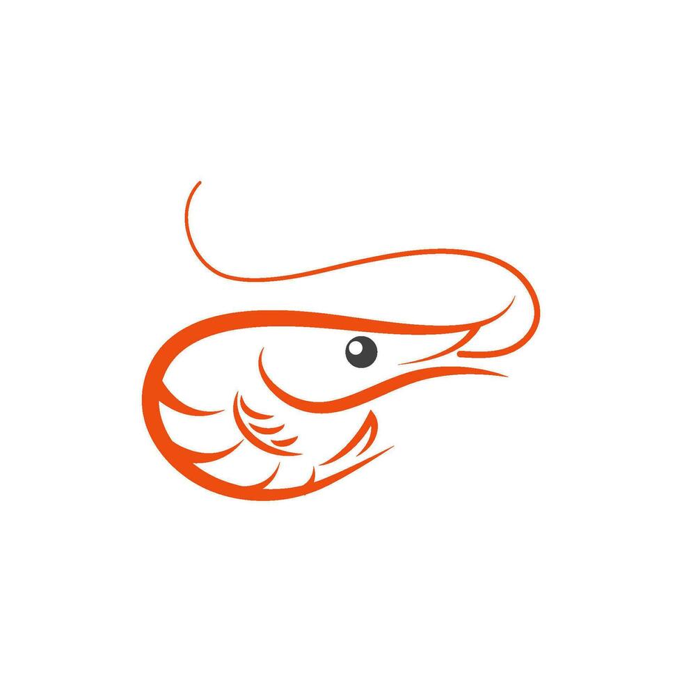 Ilustración de icono de vector de camarón