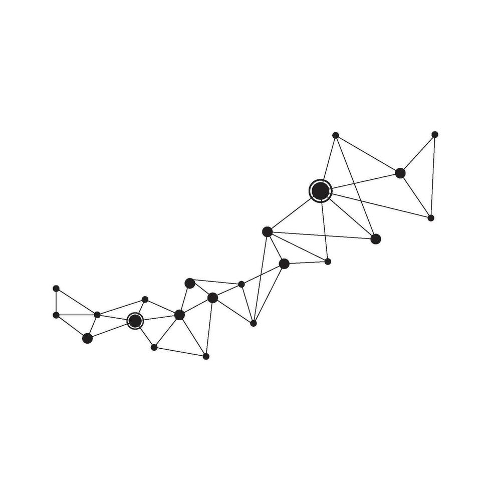 Polygonal Space Background with Connecting Dots and Lines vector