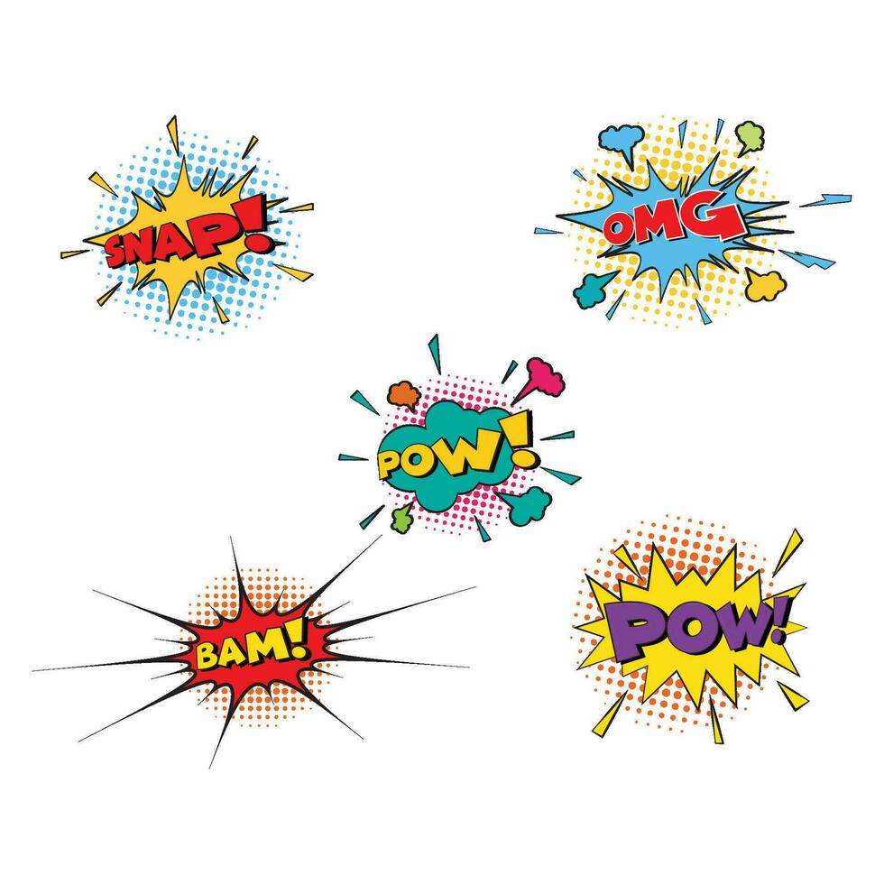 Comic Text, Pop Art style illustration vector