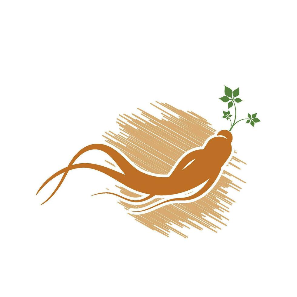 ilustración de icono de vector de ginseng