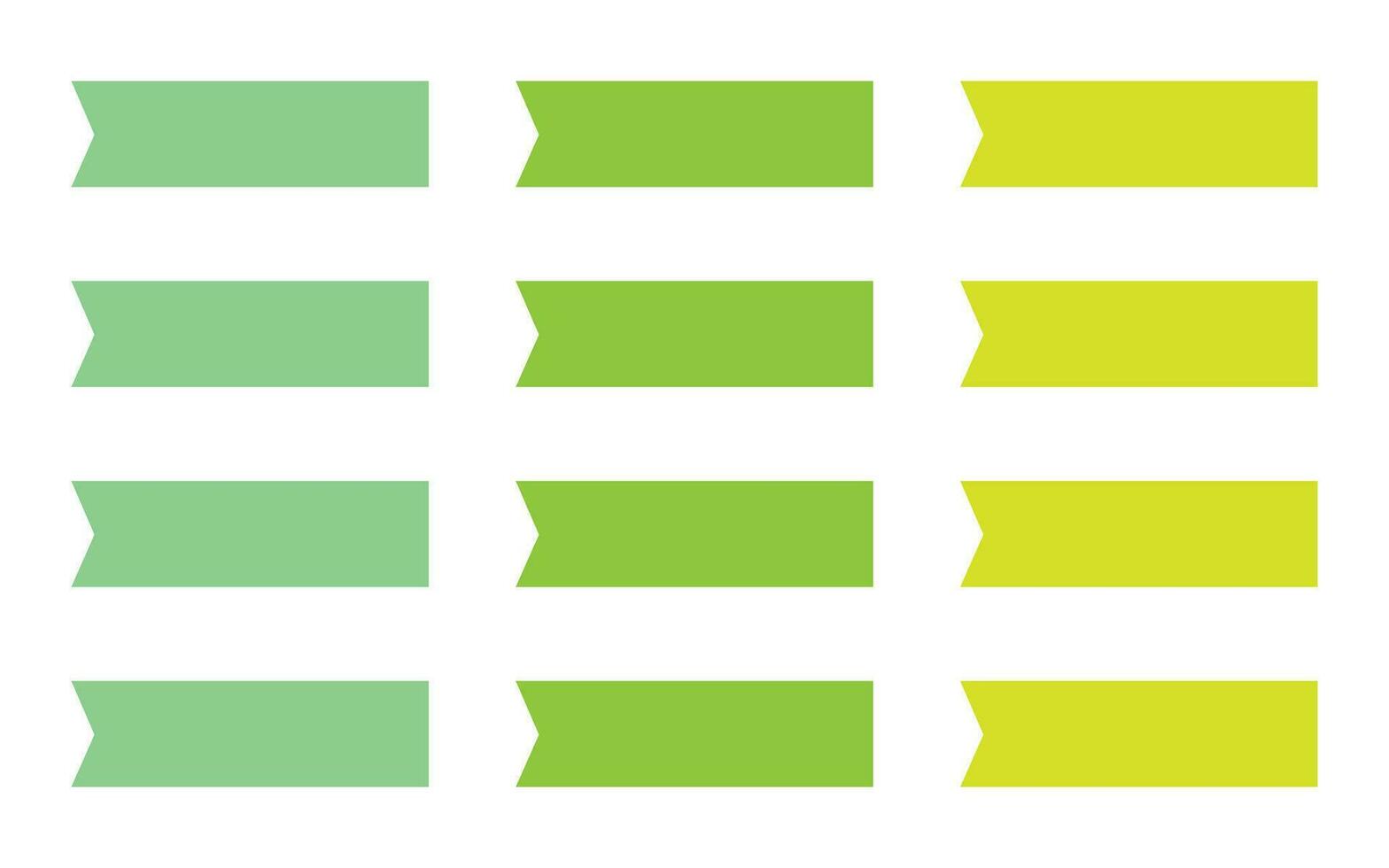 Set of modern simple banner ribbons. Decorative flag, tape for text, price tag, sale label, printable, planner, scrapbook, stickers, weekly days label. vector
