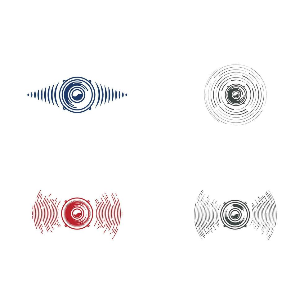 Diseño de ilustración de vector de ondas de altavoz