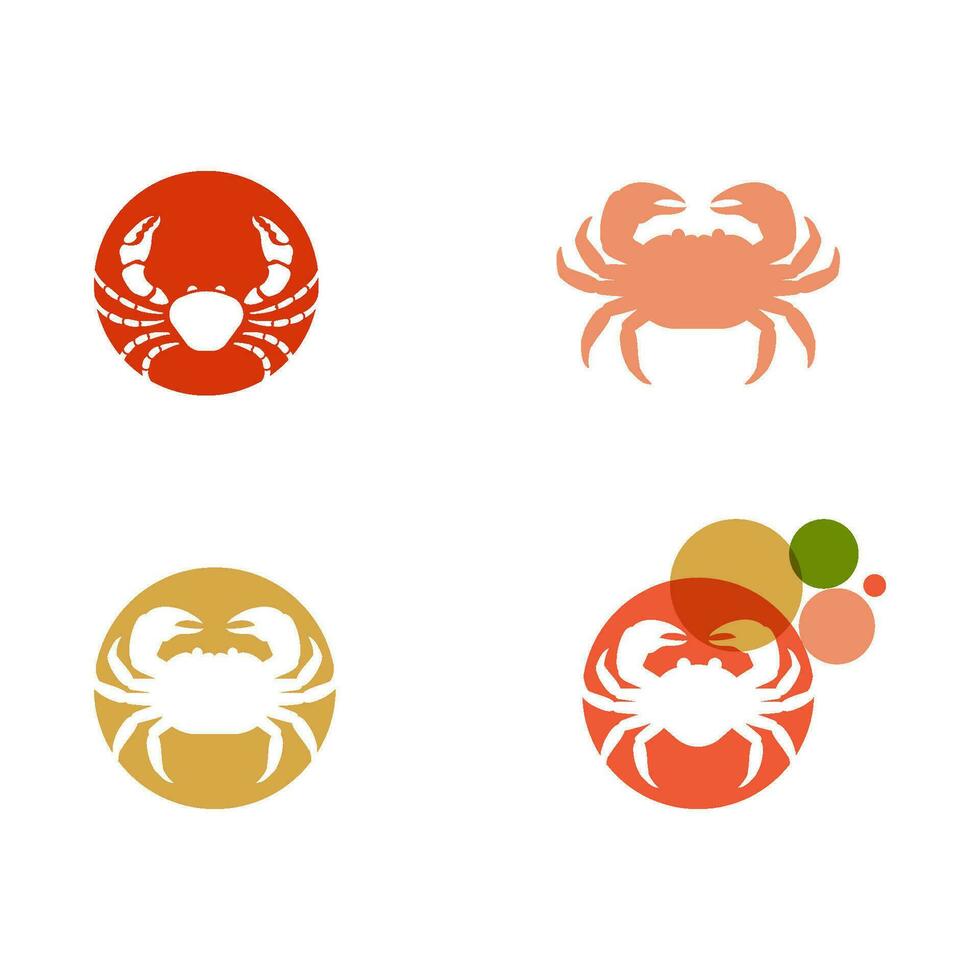 Crab vector icon illustration