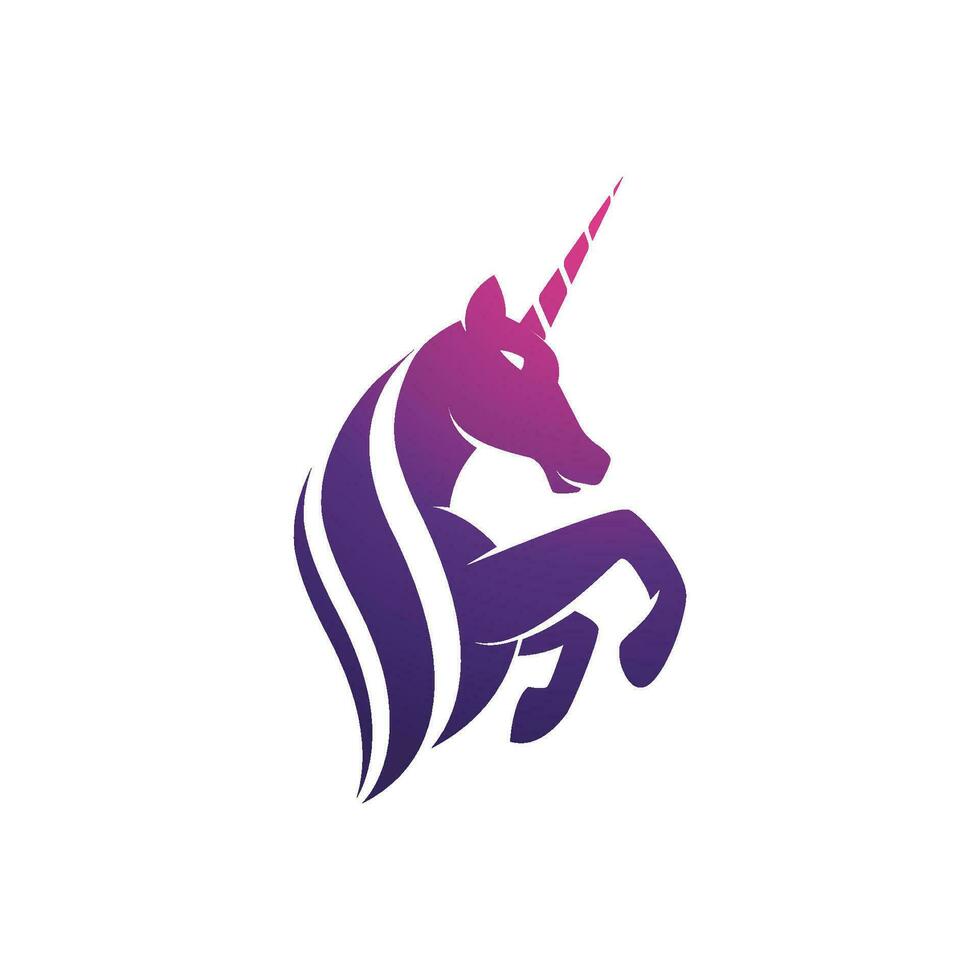 Ilustración de vector de icono de logotipo de unicornio