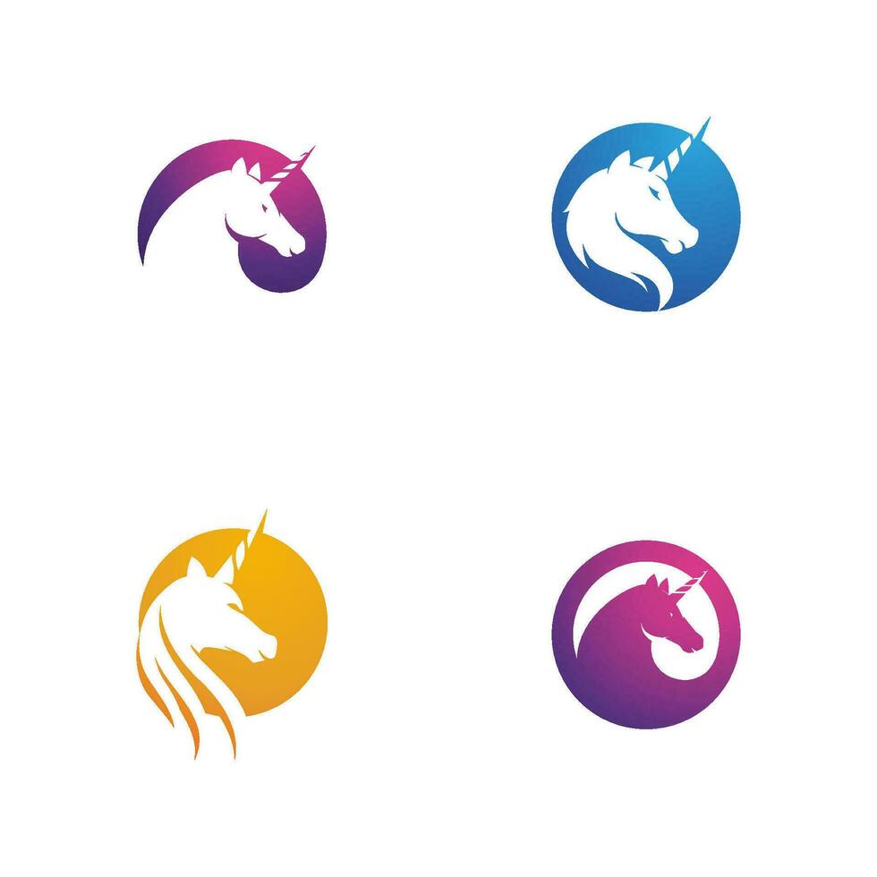 Ilustración de vector de icono de logotipo de unicornio