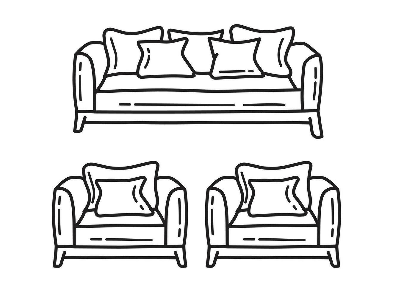 modern sofa doodle design vector