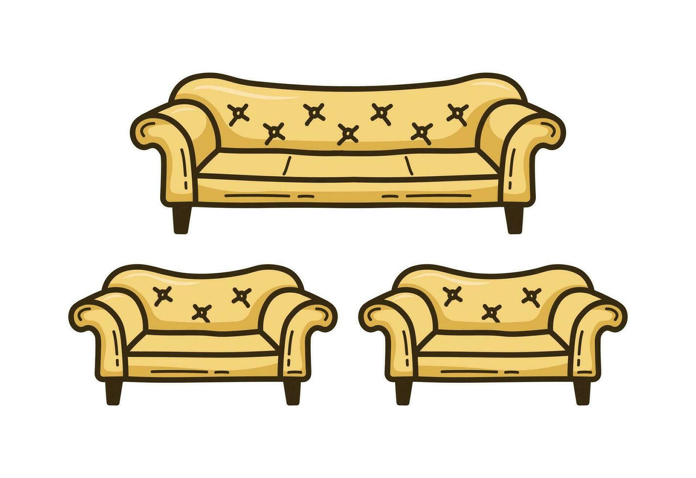 royal sofa colored doodle design vector