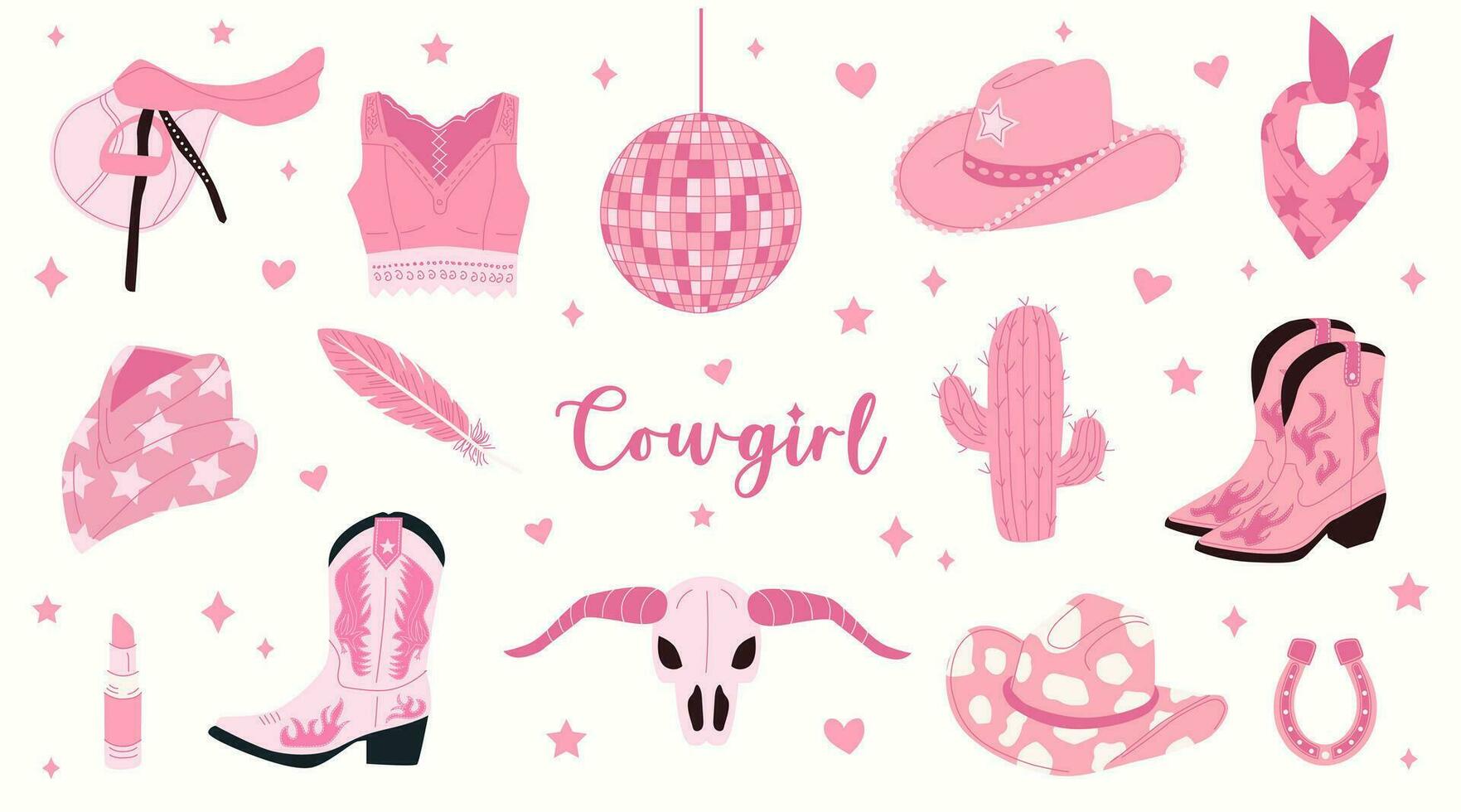 Vektor Rosa Disko Ball mit Cowboy Hut. Cowgirl Illustration, Disko retro  Party 20545857 Vektor Kunst bei Vecteezy