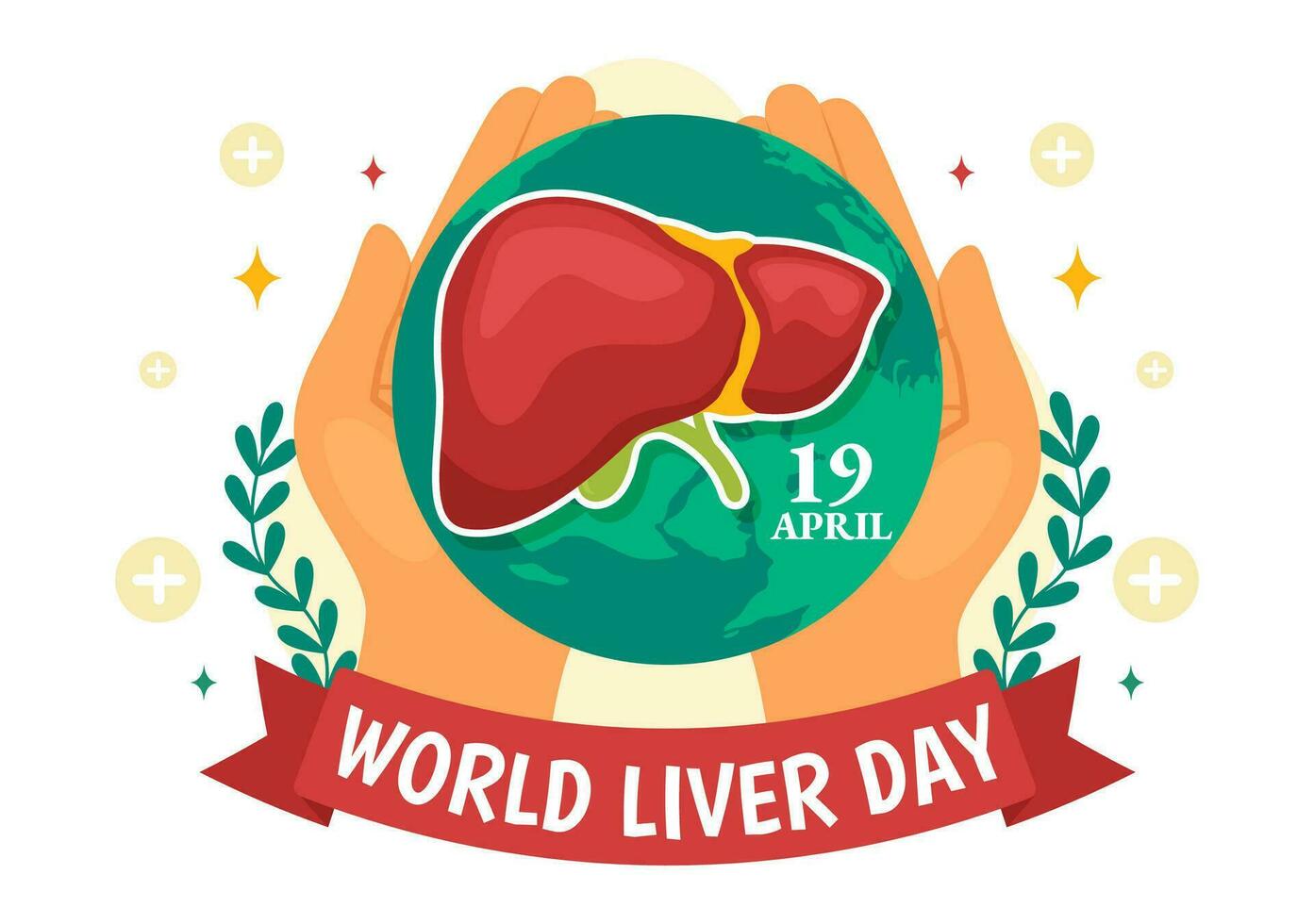 World Liver Day Vector Illustration on April 19th to Raise Global Awareness of Hepatitis and Healthy in Flat Cartoon Background Design