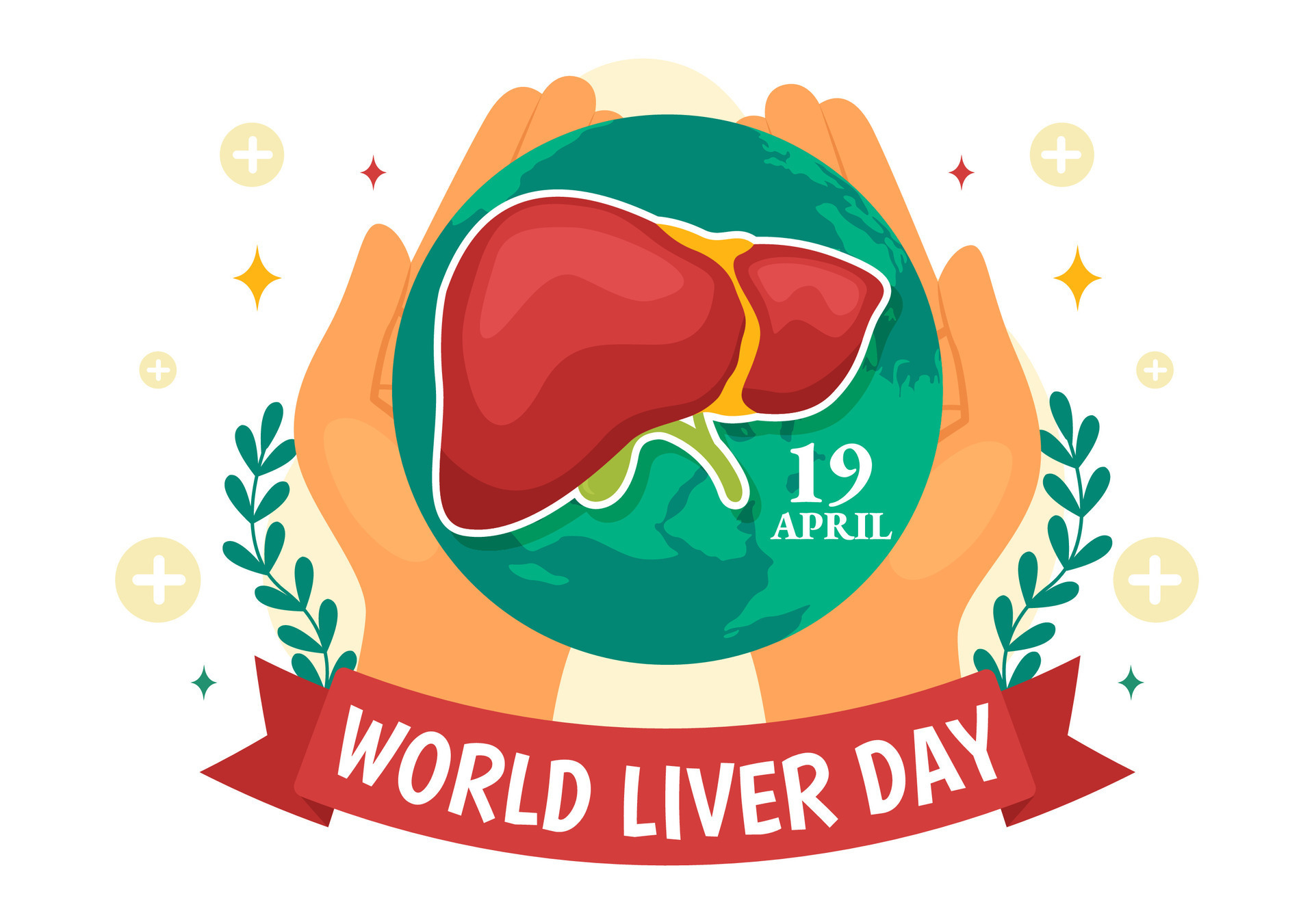 World Liver Day Vector Illustration on April 19th to Raise Global Global Fatty Liver Day 2025