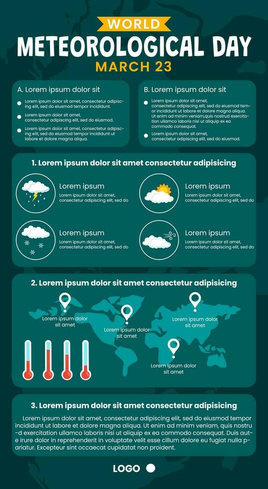 Meteorological Day Infographic Flat Cartoon Hand Drawn Templates Background Illustration vector