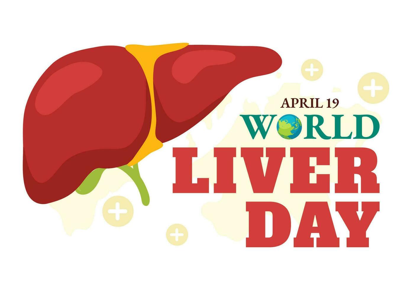 World Liver Day Vector Illustration on April 19th to Raise Global Awareness of Hepatitis and Healthy in Flat Cartoon Background Design