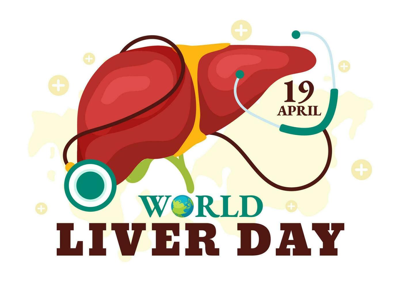 World Liver Day Vector Illustration on April 19th to Raise Global Awareness of Hepatitis and Healthy in Flat Cartoon Background Design