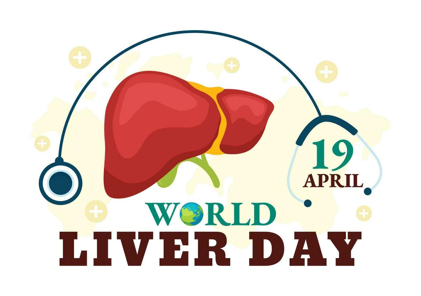 World Liver Day Vector Illustration on April 19th to Raise Global Awareness of Hepatitis and Healthy in Flat Cartoon Background Design