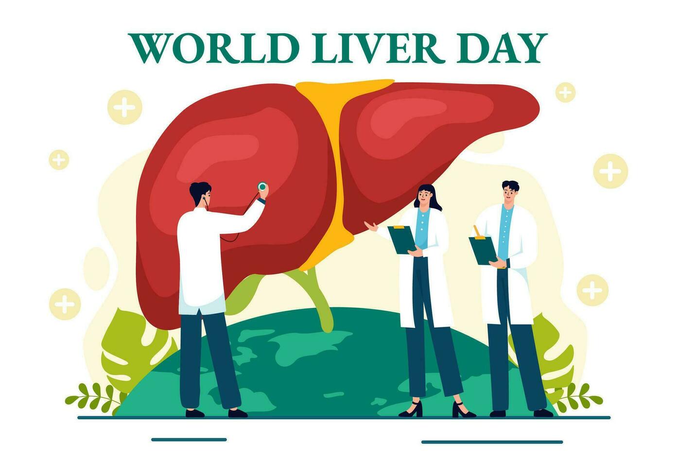 World Liver Day Vector Illustration on April 19th to Raise Global Awareness of Hepatitis and Healthy in Flat Cartoon Background Design