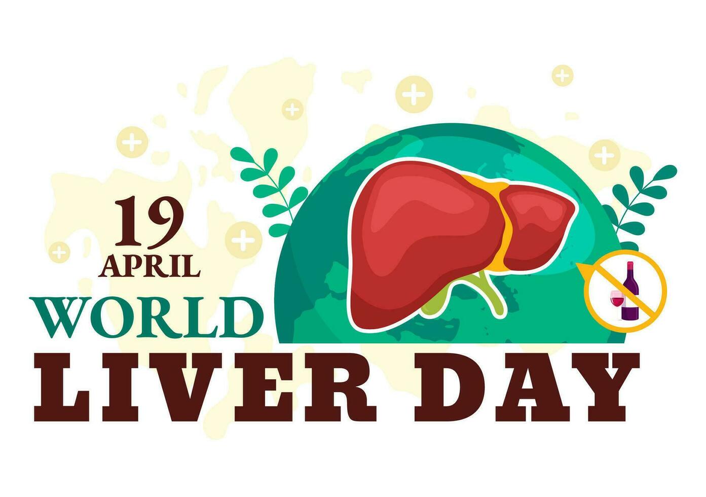 World Liver Day Vector Illustration on April 19th to Raise Global Awareness of Hepatitis and Healthy in Flat Cartoon Background Design