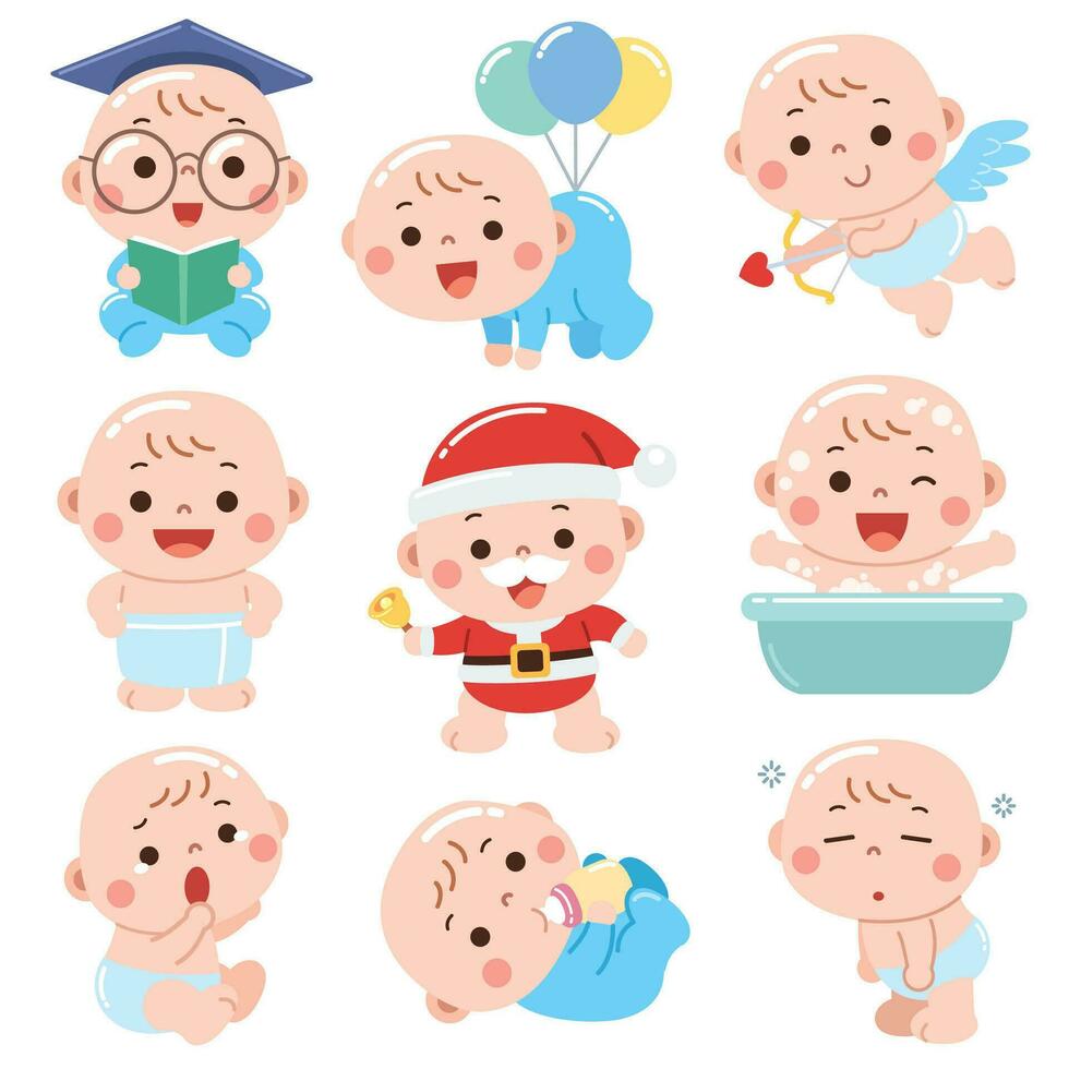 Cartoon Baby character. Cute baby. vector